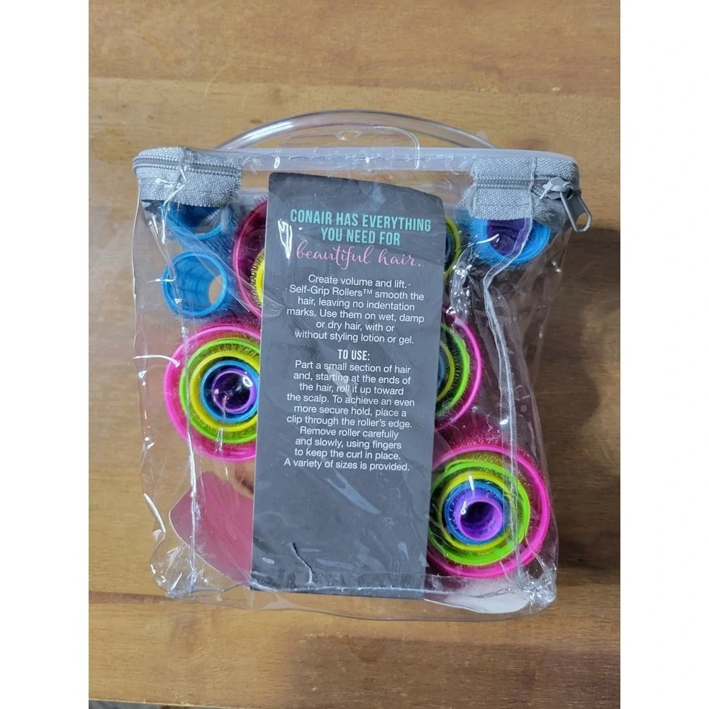 Conair‎ Self Grip Hair Rollers Set 28 Colorful Curls Volume Homemaker Retro